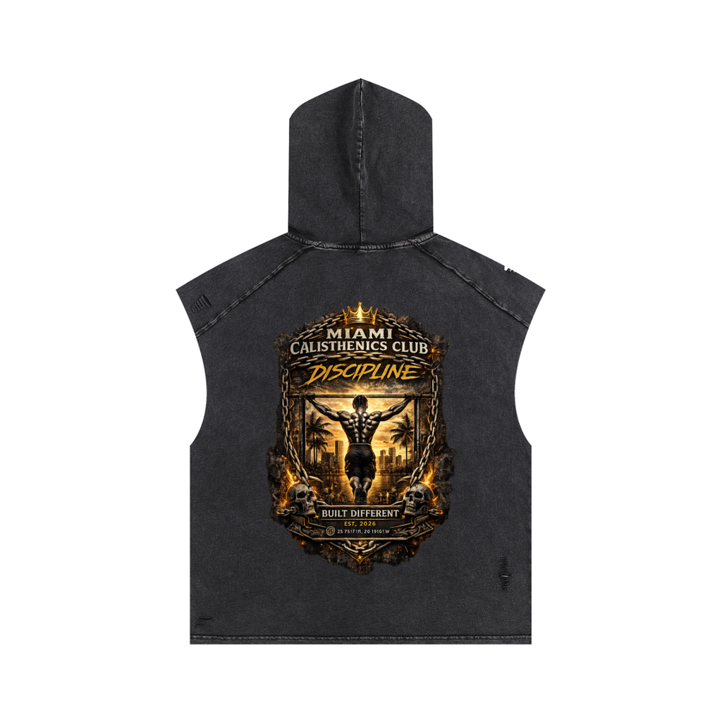 MCC Snow Washed Boxy Hooded Tank Top