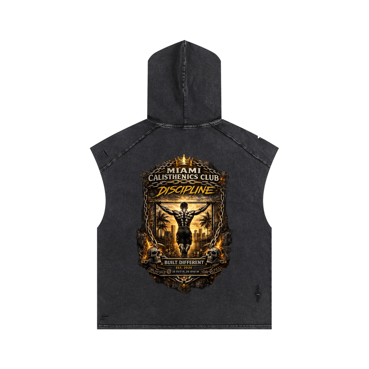 MCC Snow Washed Boxy Hooded Tank Top