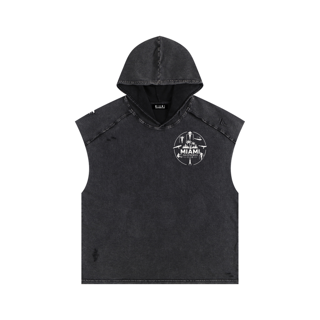 MCC Snow Washed Boxy Hooded Tank Top